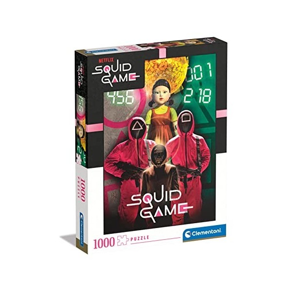 Clementoni- Squid Game Game-1000 Pièces, Puzzle Netflix, Divertissement pour Adultes-Fabriqué en Italie, 39693, Multicolore