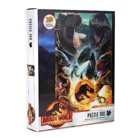 SD TOYS Effet 3D Poster Compo Carnivores Jurassic World-Puzzle 100 pièces-SDTUNI25576-Multicolore-Taille Unique, SDTUNI25576,