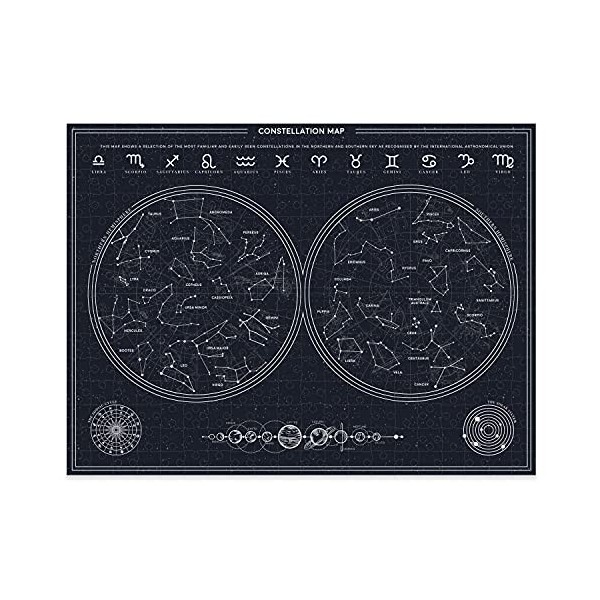 Gift Republic Glow In The Dark Constellation Jigsaw Puzzle 300 pcs 30x40 cm Rectangular Black