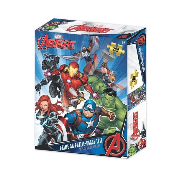 Superhéroes,Avengers-RD-RS263089 Does Not Apply Puzzle lenticulaire Marvel Avengers Personnages 200 pièces, 33032, Multicolor