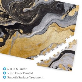 Puzzle en bois avec impression de marbre noir et doré - Puzzle amusant de 500 pièces pour adulte - Cadeau danniversaire