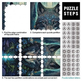 Puzzle Mandala Loup dans la Jungle 1000 pièces pour Adultes Planche 100% recyclée de qualité supérieure Cadeau danniversaire