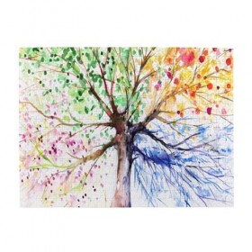 Magnifique puzzle en bois avec impression darbre quatre saisons - Puzzle amusant de 500 pièces pour adulte - Cadeau dannive