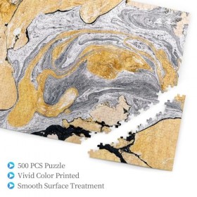 Puzzle en bois avec impression de marbre noir et doré - Puzzle amusant de 500 pièces pour adulte - Cadeau danniversaire