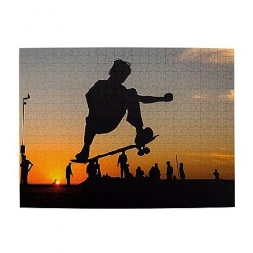 Puzzle personnalisé en bois imprimé skateboard 500 pièces pour anniversaire adulte