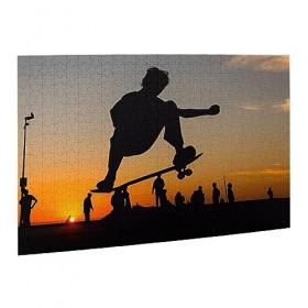 Puzzle personnalisé en bois imprimé skateboard 500 pièces pour anniversaire adulte