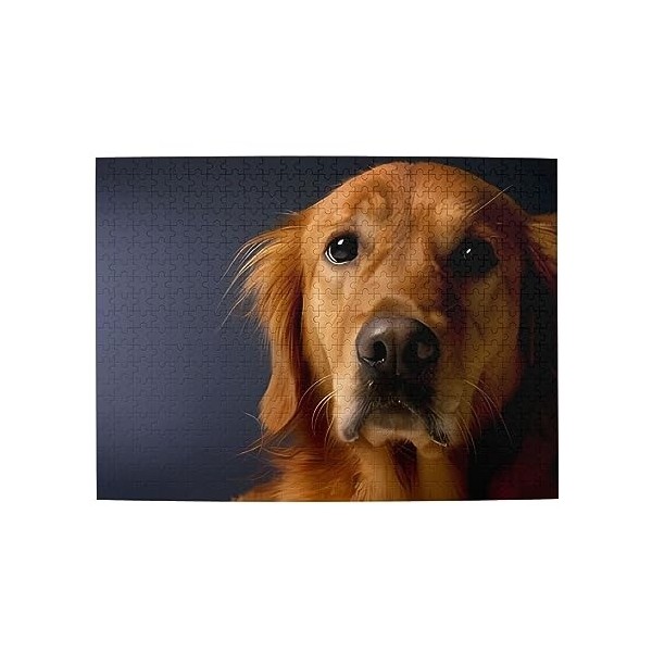 Golden Retriever Puzzle en bois personnalisé 500 pièces pour anniversaire adulte