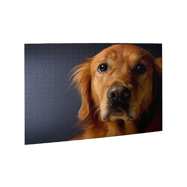 Golden Retriever Puzzle en bois personnalisé 500 pièces pour anniversaire adulte