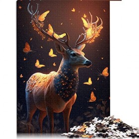 Puzzle 1000 pièces Papillons fantastiques Cerf Puzzle pour Adultes Puzzles en Carton Puzzles pour Enfants Cadeaux （Taille 26x