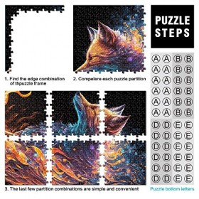 Puzzles 1000 pièces pour Adultes et Enfants par Wolf Puzzle pour Adultes Puzzles en Carton Jeu éducatif pour Enfant Adulte （T