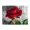 Puzzle personnalisé en bois imprimé rose rouge en fleurs 500 pièces pour adulte cadeau danniversaire