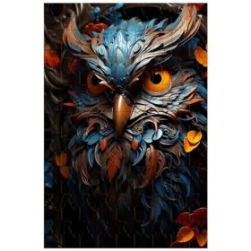 Puzzle en Bois pour Adultes 1000 pièces, pour Un Oiseau et des Fleurs dans Le Style de Couleur psychédélique,Puzzle Oiseau B