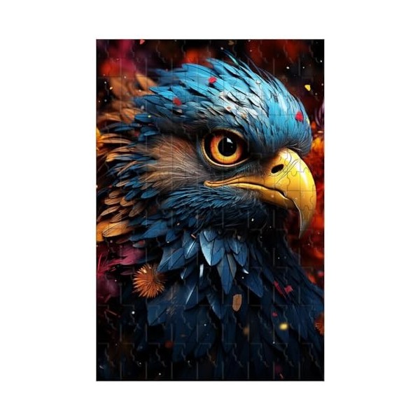Puzzle en Bois pour Adultes 1000 pièces, pour Un Oiseau et des Fleurs dans Le Style de Couleur psychédélique,Puzzle Oiseau B