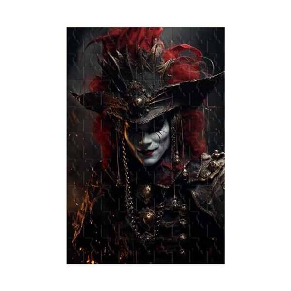 Puzzle en Bois pour Adulte 1000 pièces,pour Un Sourire de Clown démoniaque, aux Yeux sinistres Brillants D . 120 