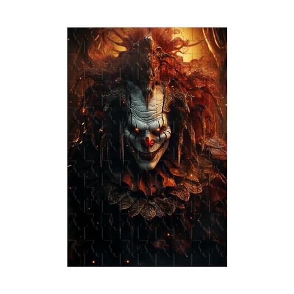 Puzzle en Bois pour Adulte 1000 pièces,pour Un Sourire de Clown démoniaque, aux Yeux sinistres Brillants D . 120 