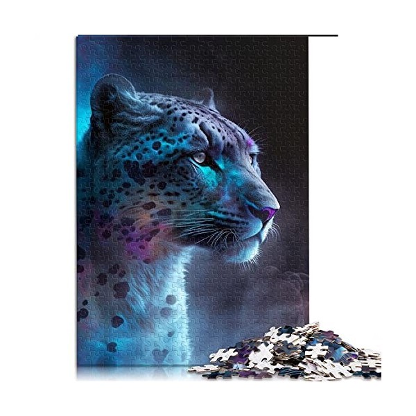 Puzzles 1000 pièces pour Adultes Puzzle léopard pour Adultes Puzzles en Carton Casse-tête pour Adultes （Taille 26x38cm）