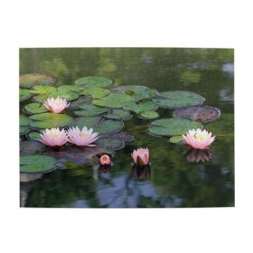 Magnifique puzzle en bois avec impression lotus personnalisable 500 pièces pour cadeau danniversaire adulte