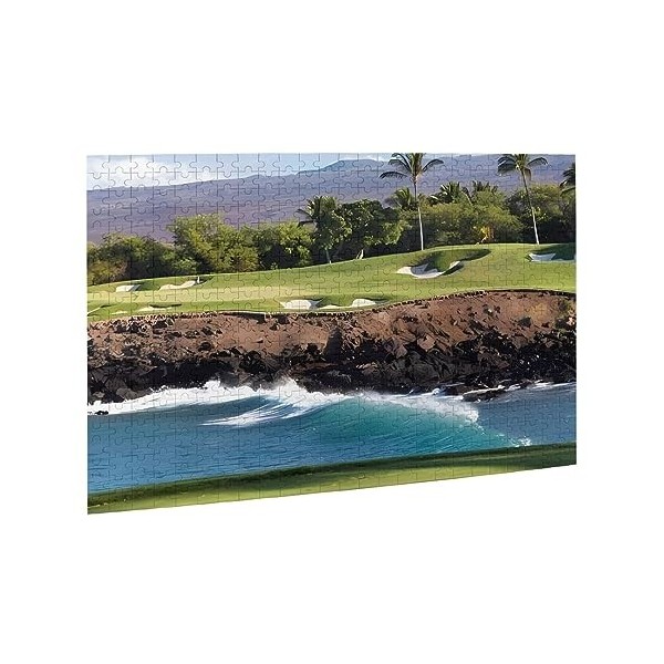 Hawaii Beach Golf Course Print Puzzle Puzzle personnalisé en bois Puzzle amusant 500 pièces pour anniversaire adulte