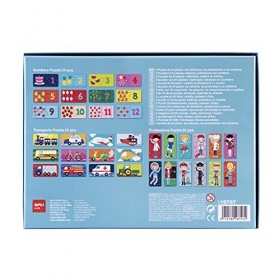 APLI Kids 18797-Set de 3 City: Transport, Professions and Numbers-24 puzzle taille 7 x 7 cm 72 pièces 18797 