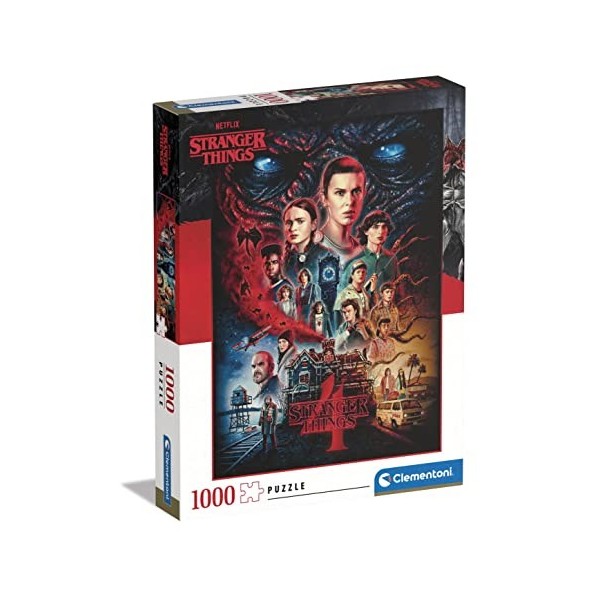 Clementoni Stranger Things Things-1000 pièces Adultes, Puzzle Netflix-Made in Italy, Multicolore, 39686, Divertissement Fabri