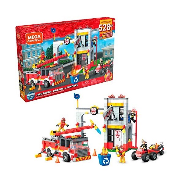 Mega Construx Caserne de Pompiers à Construire, Jeu de Construction, 522 Pièces, pour Enfant dès 5 ans, GLK56