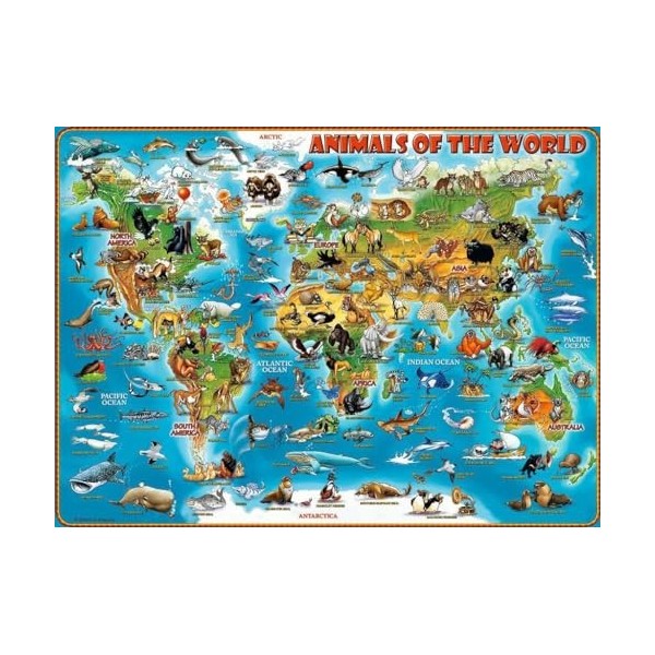 Ravensburger- Animaux Autour du Monde 13257-Animaux Puzzle pour Enfants, 13257, Multicolore