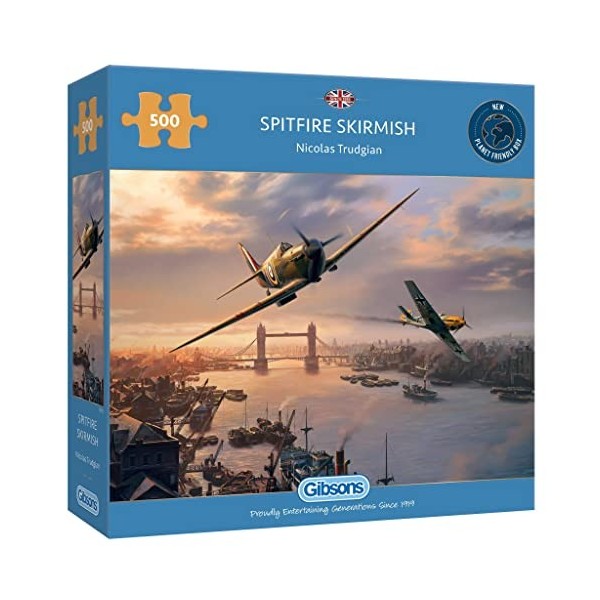 Gibsons Spitfire Skirmish Puzzle de 500 pièces | Puzzle Durable pour Adultes | Planche 100% recyclée de qualité supérieure | 