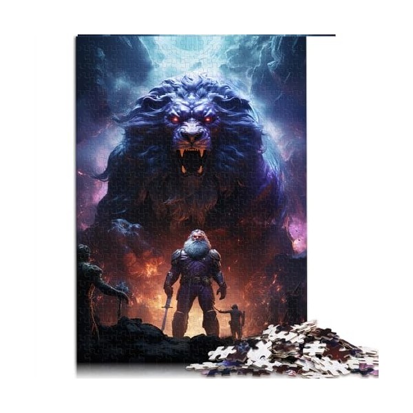Puzzles Lion féroce Puzzle 1000 pièces Puzzles en Carton pour adolescentsJeu éducatif pour Enfant Adulte Taille: 26x38 cm