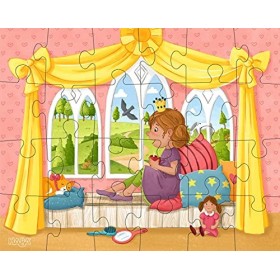 HABA 305916 Puzzles Princess Valerie- 3 Enchanting themes, 24 piece puzzle, Ages 4 years and up