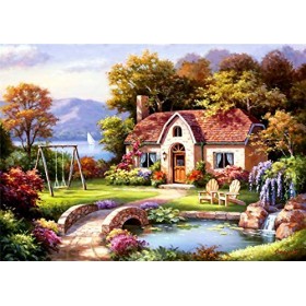 Anatolian Puzzle 1500 pièces : Cottage avec Petit Pont en Pierre, Sung Kim