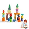 Promise Babe Jouets en Bois Montessori pour Enfants,38 PCS Forêt Arbres Pierres empiler Pierres déquilibre Pierres de Constr