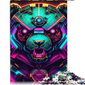 Puzzles pour Adultes Ours néon 1000 pièces Puzzles pour Adultes et Enfants à partir de 12 Ans Puzzles en Carton Jouets éducat