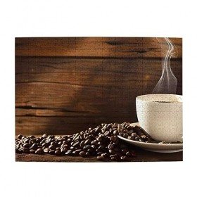 Tasse à café et grains de café imprimé puzzle personnalisé puzzle en bois puzzle amusant puzzle 500 pièces pour anniversaire 