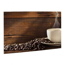 Tasse à café et grains de café imprimé puzzle personnalisé puzzle en bois puzzle amusant puzzle 500 pièces pour anniversaire 