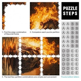 Puzzle Lions de Feu sur Le Lac Puzzle de 1000 pièces pour Adultes et Enfants à partir de 12 Ans Puzzles en Carton Décoration 