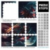 Puzzles pour Adultes Guerrier Rouge Puzzle de 1000 pièces pour Adultes et Enfants à partir de 12 Ans Puzzles en Carton Décora