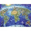Ravensburger - Puzzle Enfant - Puzzle 300 p XXL - Carte des monuments du monde - Dès 9 ans - 13227