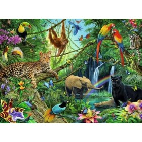 Ravensburger - Puzzle Enfant - Puzzle 200 pièces XXL - Animaux de la jungle - Garçon ou fille à partir de 8 ans - Puzzle de q