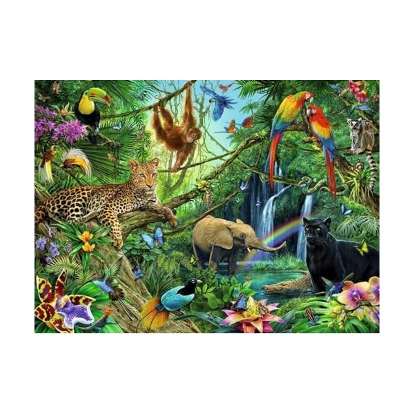Ravensburger - Puzzle Enfant - Puzzle 200 pièces XXL - Animaux de la jungle - Garçon ou fille à partir de 8 ans - Puzzle de q
