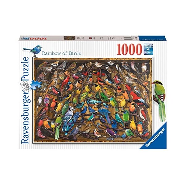 Ravensburger- Birds Puzzle Arc-en-Ciel de 1000 pièces pour Adultes et Enfants à partir de 12 Ans, 17478