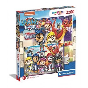 Clementoni Supercolor Paw Patrol – 2 60 pièces – Puzzle pour Enfants de 5 Ans, 21621