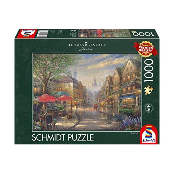 Schmidt Spiele- Thomas Kinkade, Café à Munich, Puzzle de 1000 pièces, 59675, Multicolore