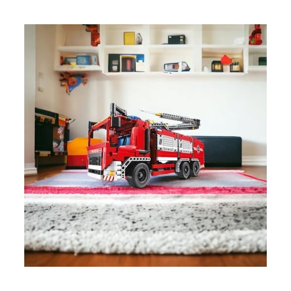 Think Gizmos TG901 Camion Pompiers Kit Jeux Construction – Construisez Votre Véhicule de Secours avec 1288 Pièces et Un Lance