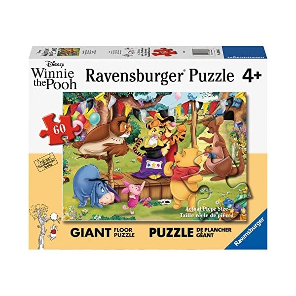 Ravensburger- Winnie The Pooh Puzzle de Sol géant ourson-60 pièces-pour Enfants de 4 Ans, 3086, Multicolore