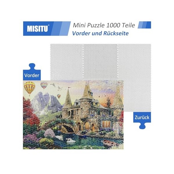 JMbeauuuty Mini puzzle 1000 pièces pour adultes - Château - Puzzle portable 38 x 26 cm