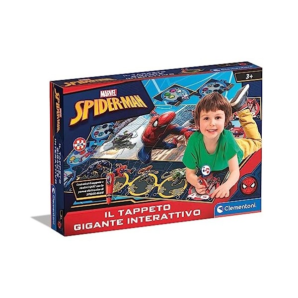 Clementoni Spiderman Sapientino Le Tapis géant Marvel Spider-Man – Puzzle Enfants 24 Maxi pièces avec Stylo interactif, Jeu é