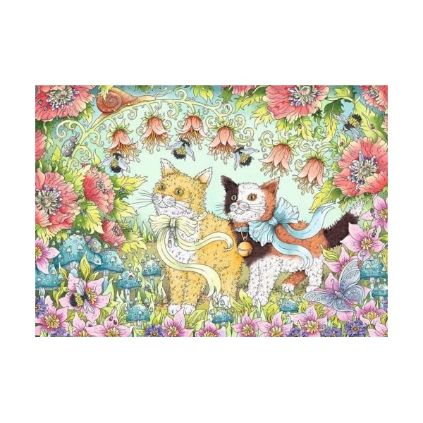 Ravensburger- Kattenvriendschap Cat Puzzle 16731-Amitié des chatons-1000 pièces, 16731, Wit