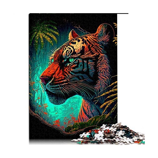 Puzzles 1000 pièces Puzzle Tigre pour Adultes Puzzles en Carton Jeux Éducatifs pour Adultes et Enfants Taille 26x38cm 