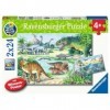 Ravensburger Vies 05128 Puzzle pour Enfants Motif Saurier et Leurs habitats 24 pièces, Teal/Turquoise Vert