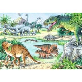 Ravensburger Vies 05128 Puzzle pour Enfants Motif Saurier et Leurs habitats 24 pièces, Teal/Turquoise Vert